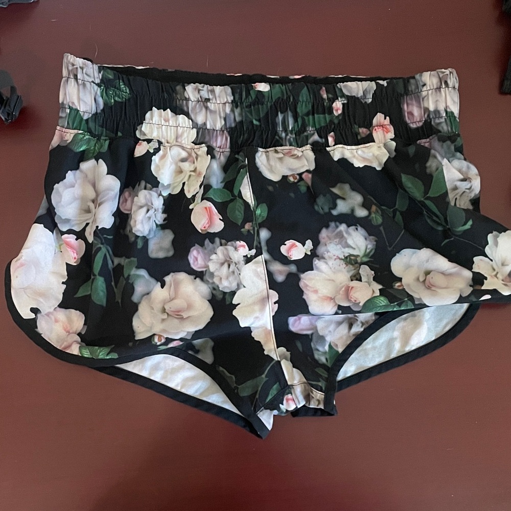 Victoria's Secret Black and Pink Floral Shorts